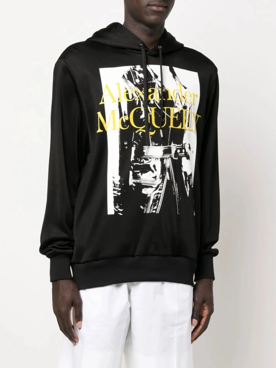 Hanorac Alexander McQueen negru din poliamida - Img 3