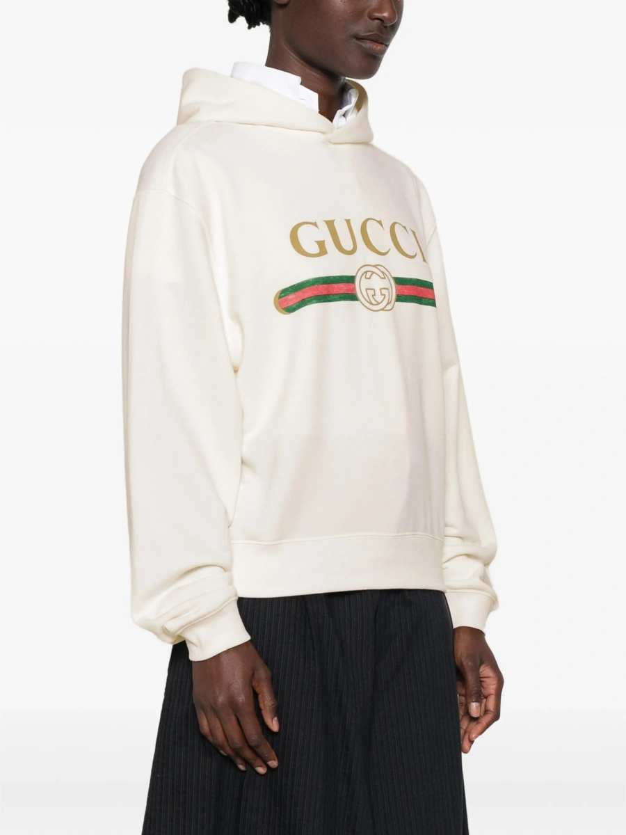 Hanorac Gucci alb din casmir si bumbac - Img 3