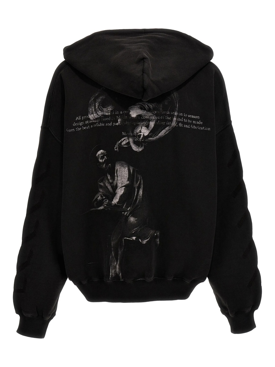 Hanorac Off-White negru din bumbac - Img 2