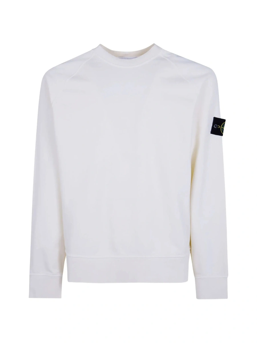 Hanorac Stone Island alb din bumbac - Img 6
