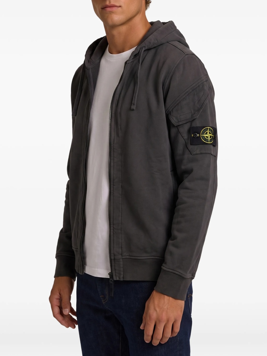 Hanorac Stone Island gri din bumbac organic - Img 2