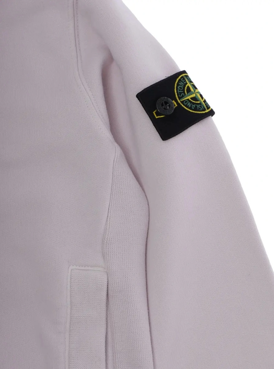 Hanorac Stone Island roz din bumbac - Img 3
