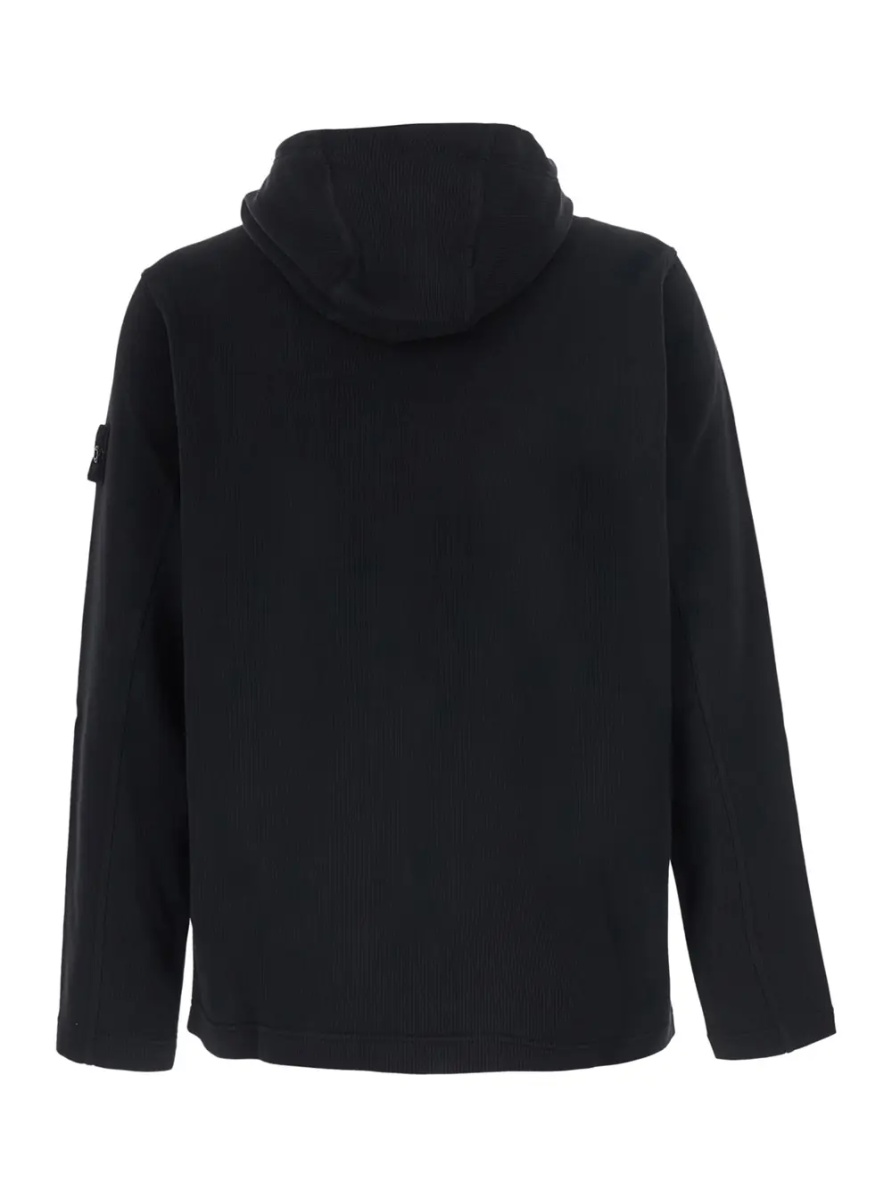Hanorace Essential black Tech Fabric sweatshirt for men - Img 2