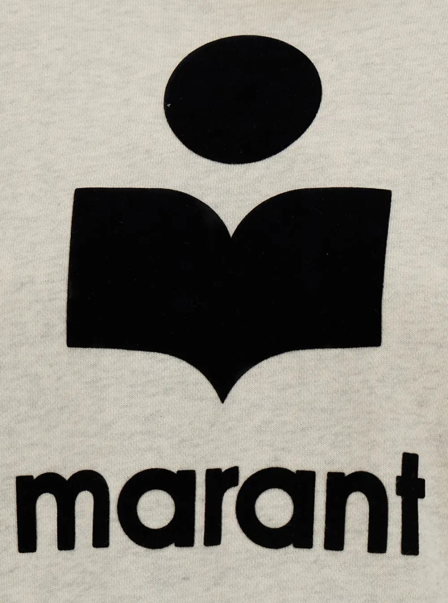 Hanorace Hooded Sweatshirt with Tone-on-Tone Logo Print in Cotton Blend White Women - Img 3