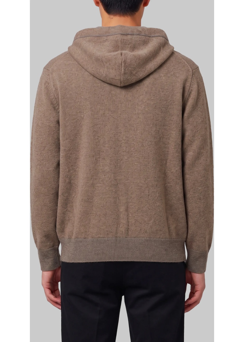 Hanorace Merino Wool Zip Sweatshirt In Taupe - Img 3