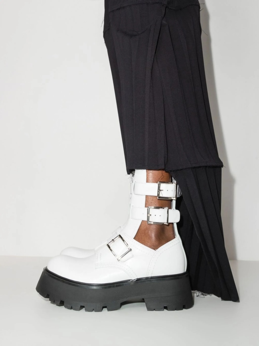Incaltaminte Alexander McQueen alba din piele - Img 3