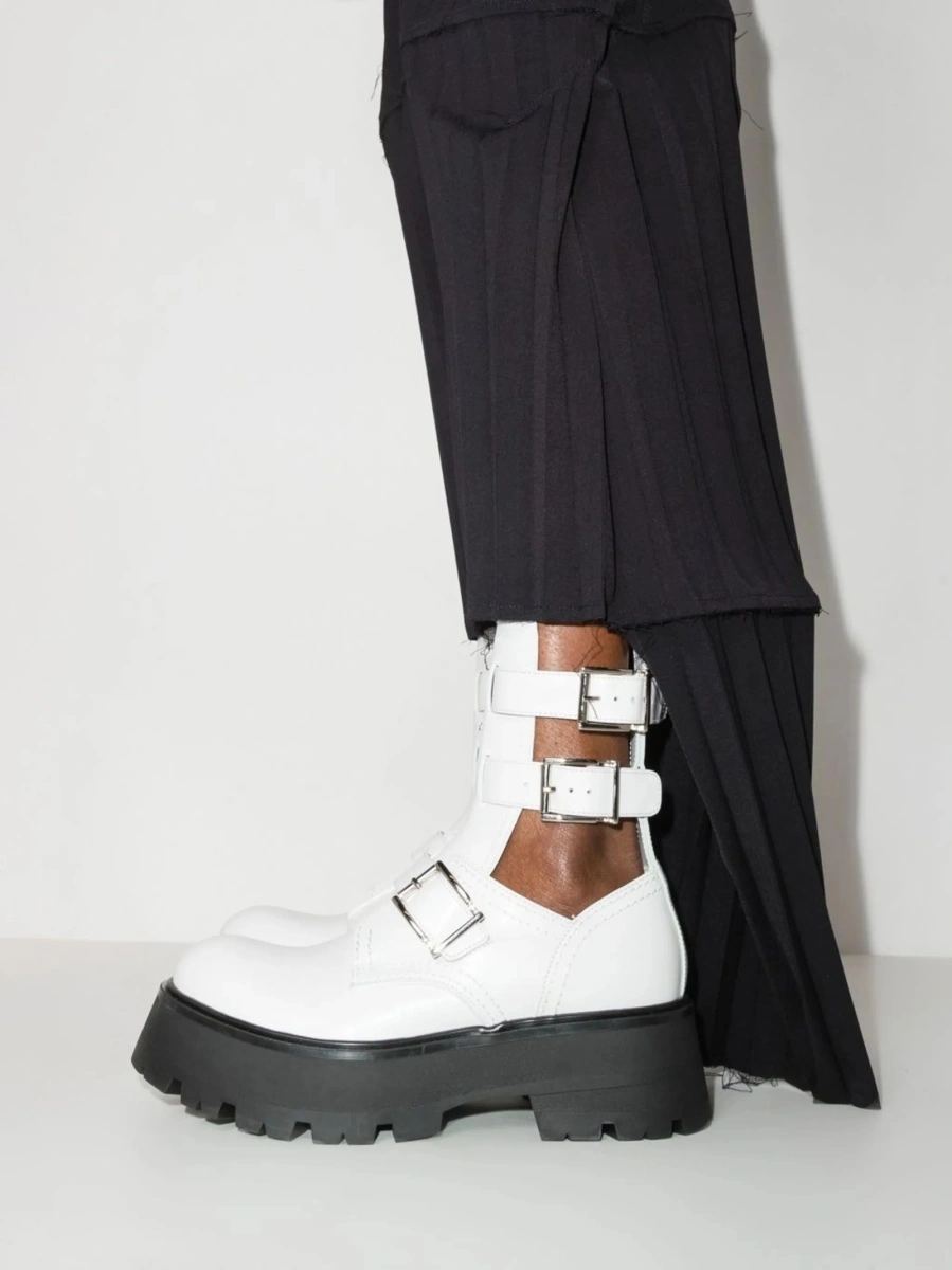 Incaltaminte Alexander McQueen alba din piele - Img 3