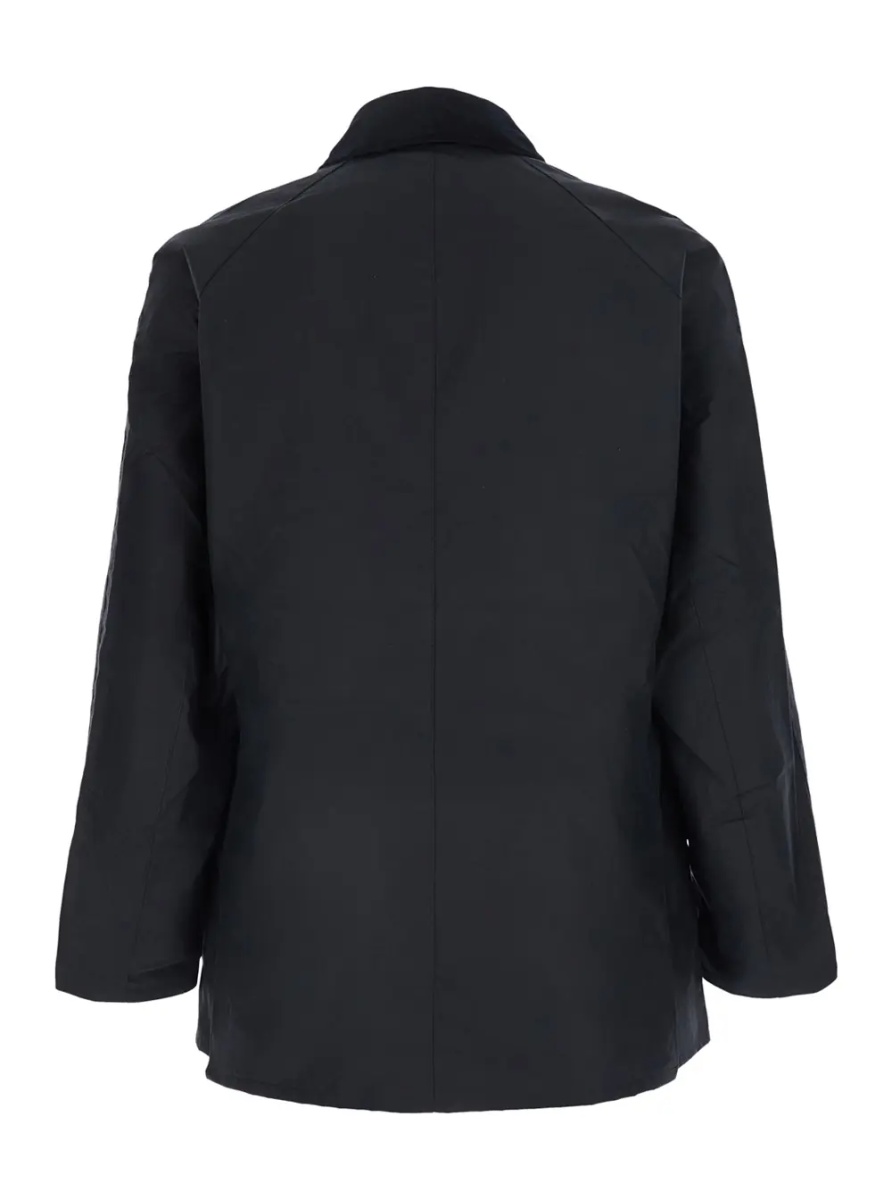 Jacheta 'Ashby' blue Jacket with classic collar and side pockets in waxed cotton for men - Img 2