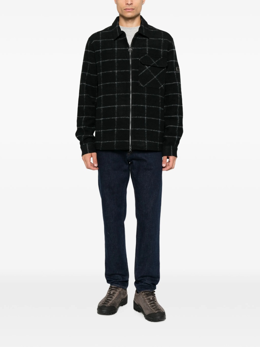 Jacheta camasa Barbour neagra din polyester si acrilic - Img 2