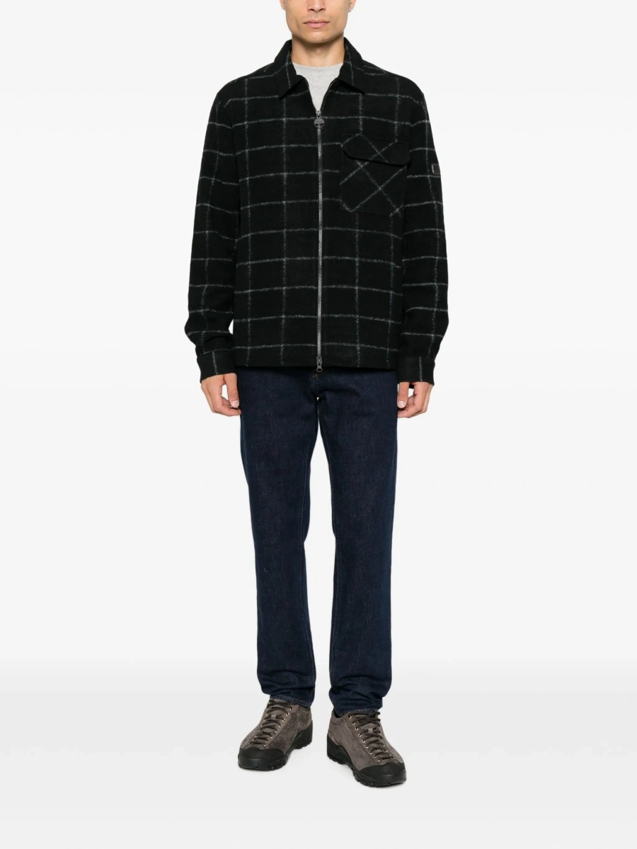 Jacheta camasa Barbour neagra din polyester si acrilic - Img 2