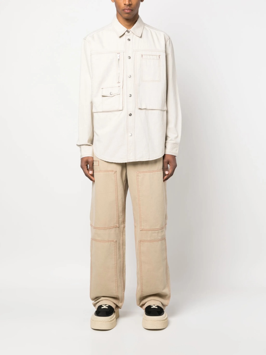 Jacheta camasa Isabel Marant neutra din bumbac si canepa - Img 2