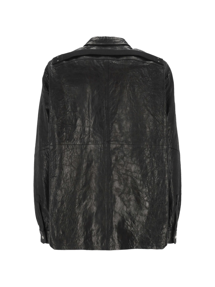 Jacheta camasa Rick Owens neagra din piele - Img 2