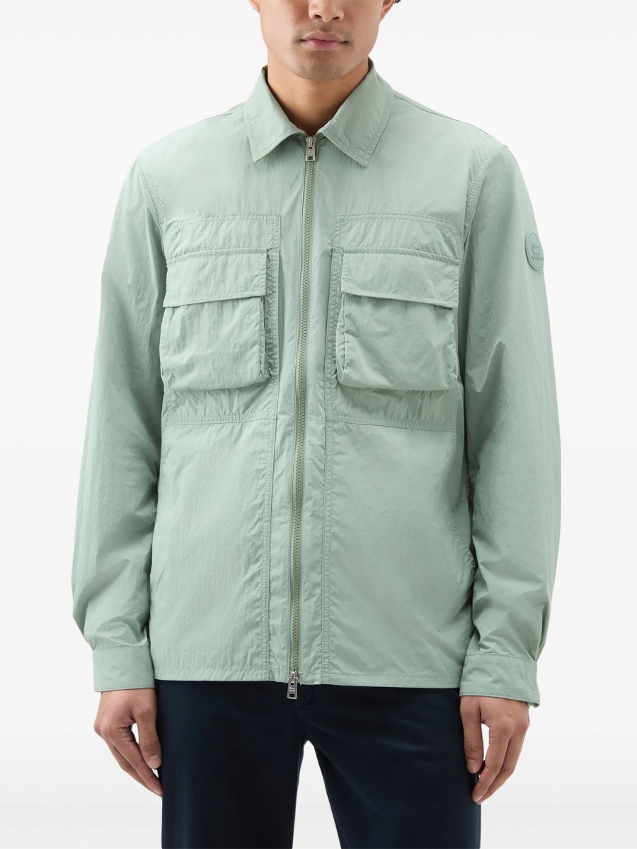 Jacheta camasa Woolrich verde din poliamida - Img 3