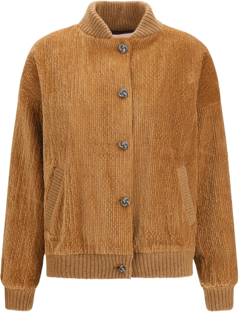 Jacheta Corduroy Jacket with embellished button closure - Img 6