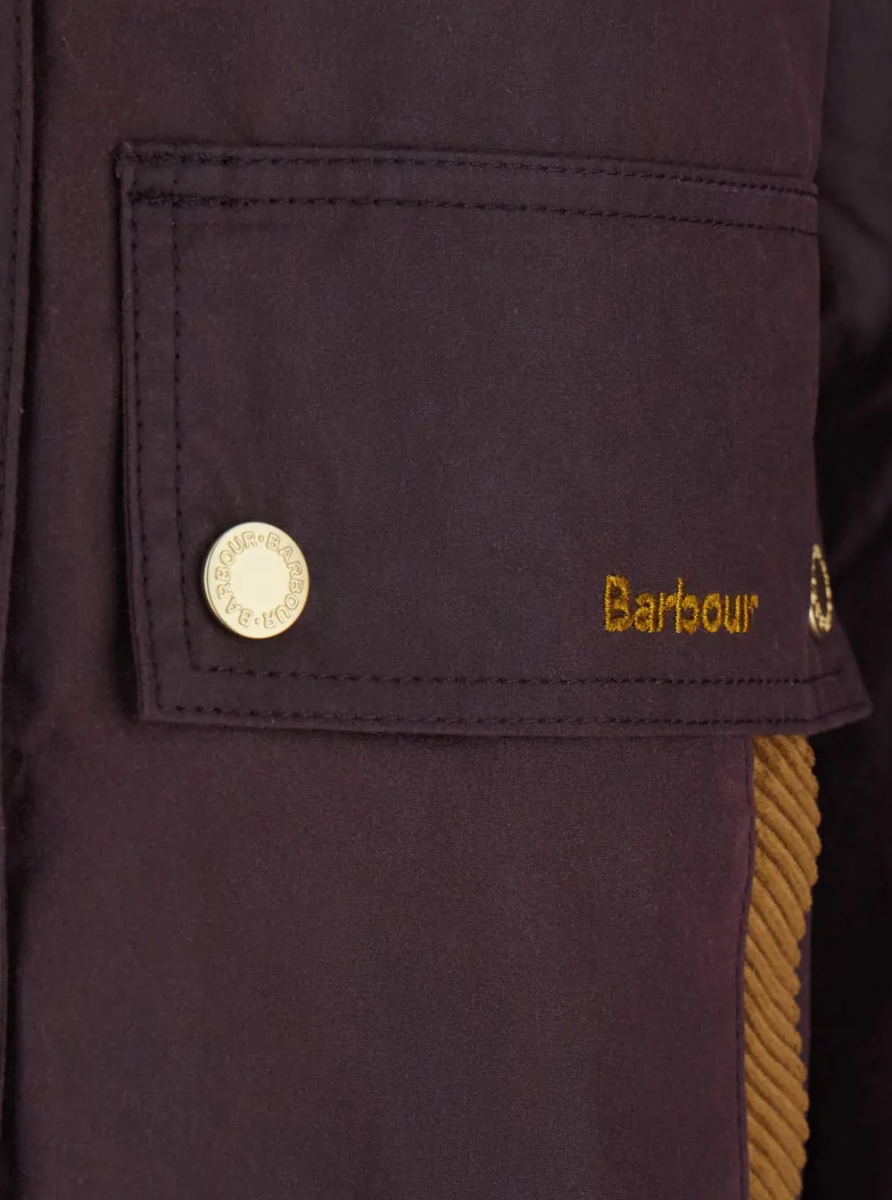 Jacheta 'Cottingham' Bordeaux Jacket with collar and logo lettering on the front in cotton for women - Img 3