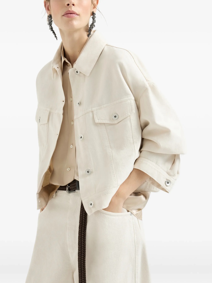 Jacheta Cotton and linen Jacket with monili - Img 6