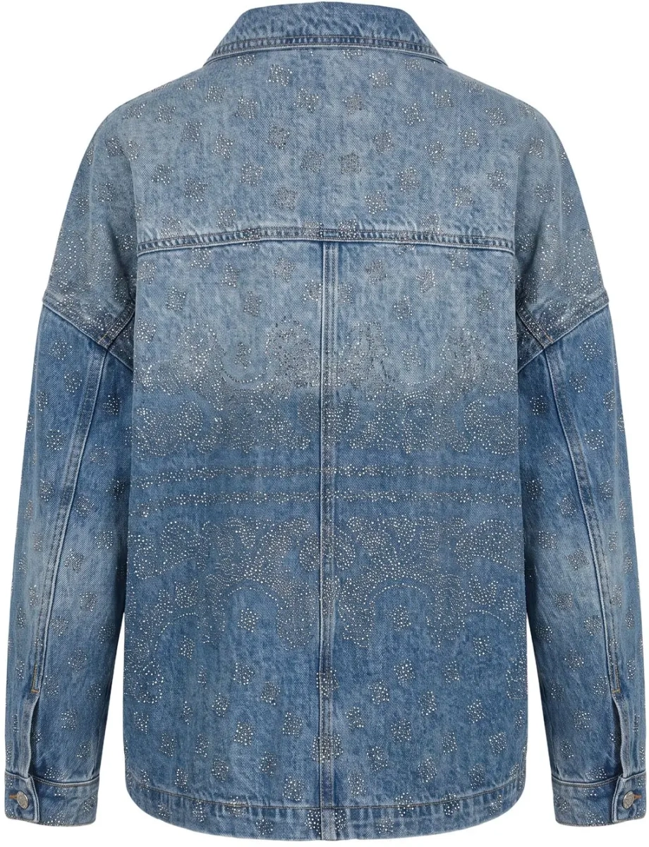 Jacheta Denim jacket with rhinestone application - Img 2