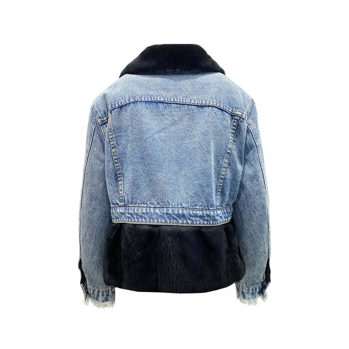 Jacheta Forte Dei Marmi Couture Fur Lining Denim Jacket - Img 2