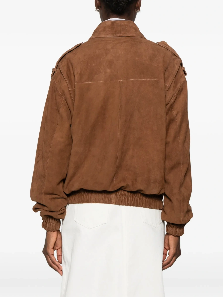 Jacheta 'HALTI' brown Jacket with front pockets in suede for women - Img 5
