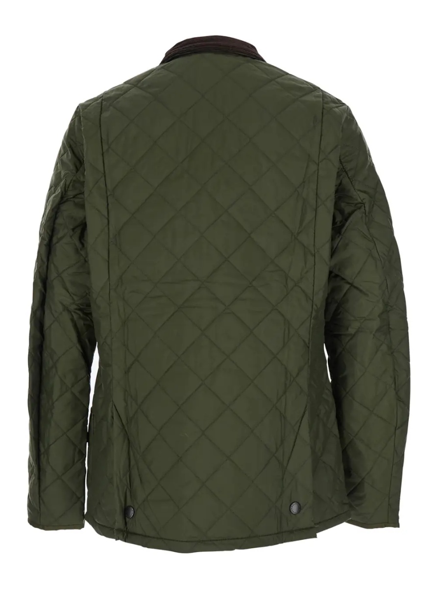 Jacheta Jacket 'Heritage Liddesdale' with Classic Ribbed Collar and Logo Lettering on the Front in Green Tech Fabric for Men - Img 2