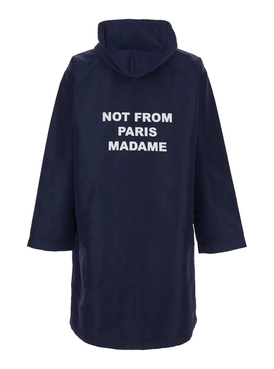 Jacheta Jacket with fixed hood and slogan on the front and back in Tech Fabric blue men - Img 2