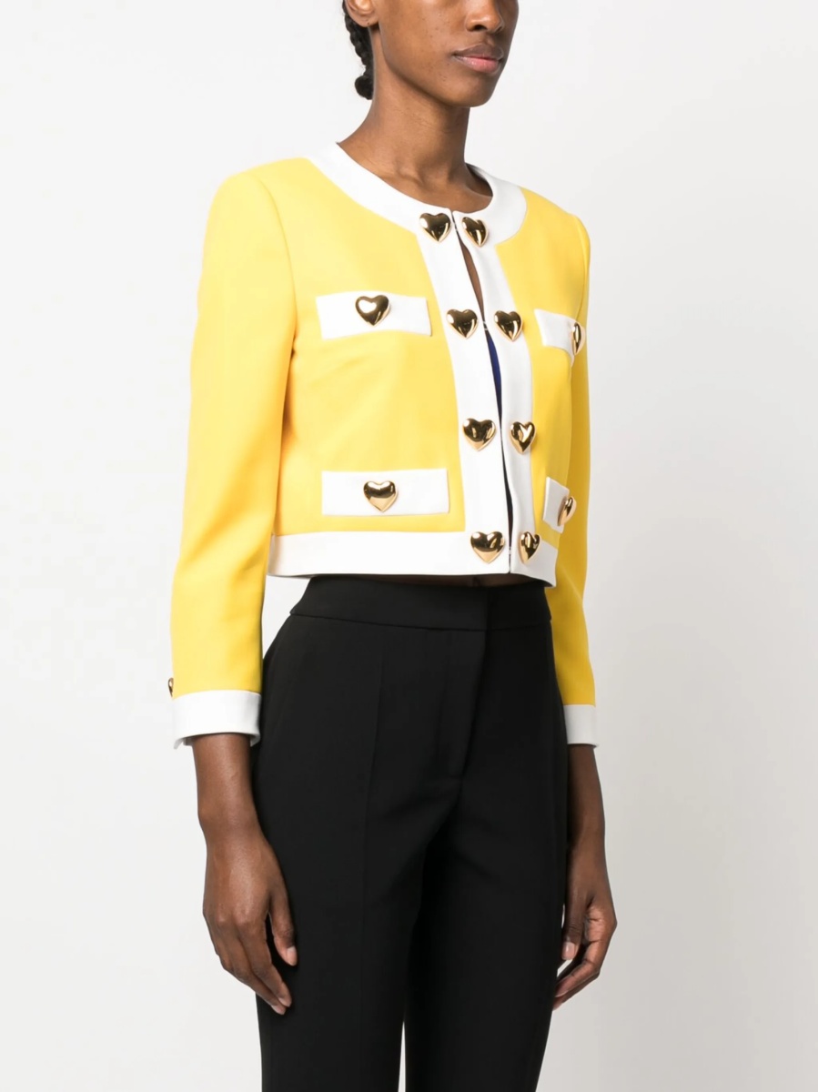 Jacheta Moschino galbena din polyester si elastan - Img 3