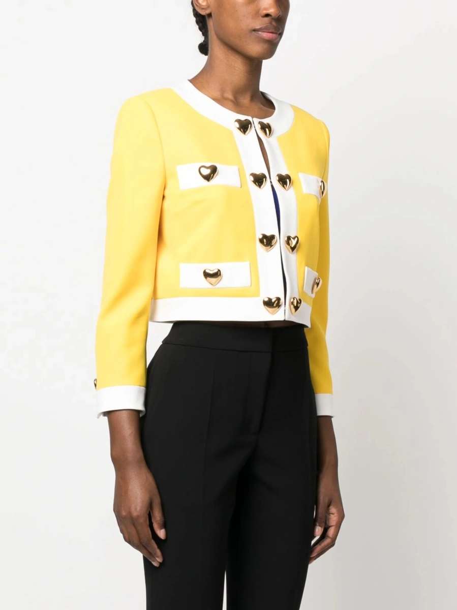 Jacheta Moschino galbena din polyester si elastan - Img 3