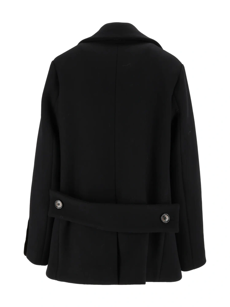 Jacheta SIBILLA PEACOAT, WOOL BLEND, BACK HALF-BELT, LIGHTWEIGHT PADDING, BRANDED BUTTONS - Img 3
