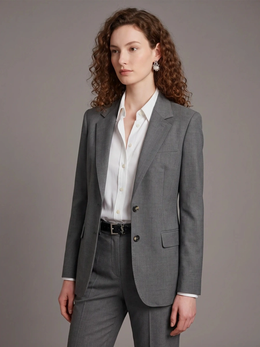 Jacheta Single-Breasted Jacket In Stretch Canvas - Img 2