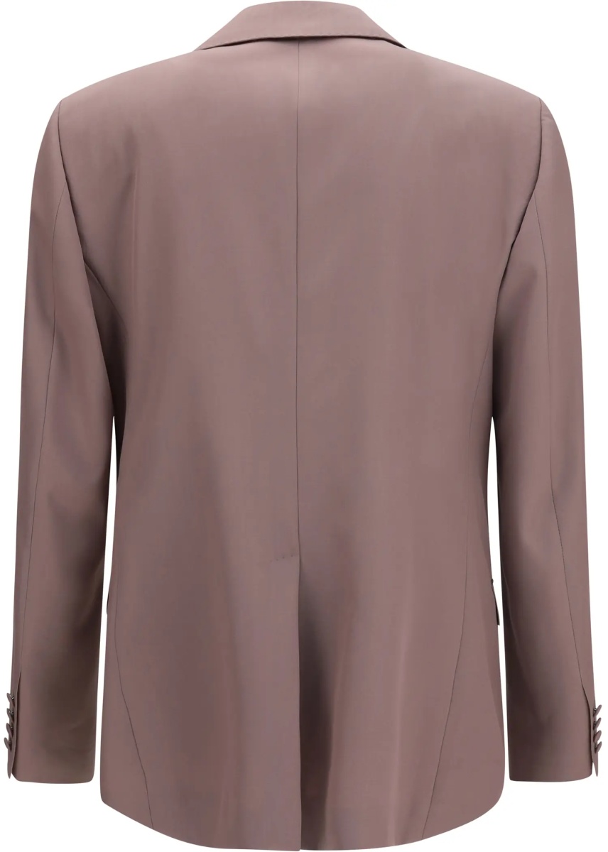 Jacheta Single-breasted wool poplin Jacket - Img 2