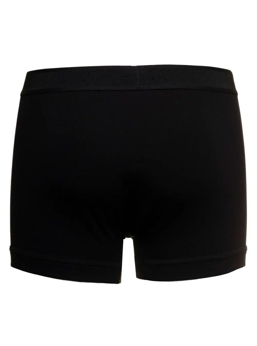 Lenjerie Black Cotton Boxer with Logo - Img 2