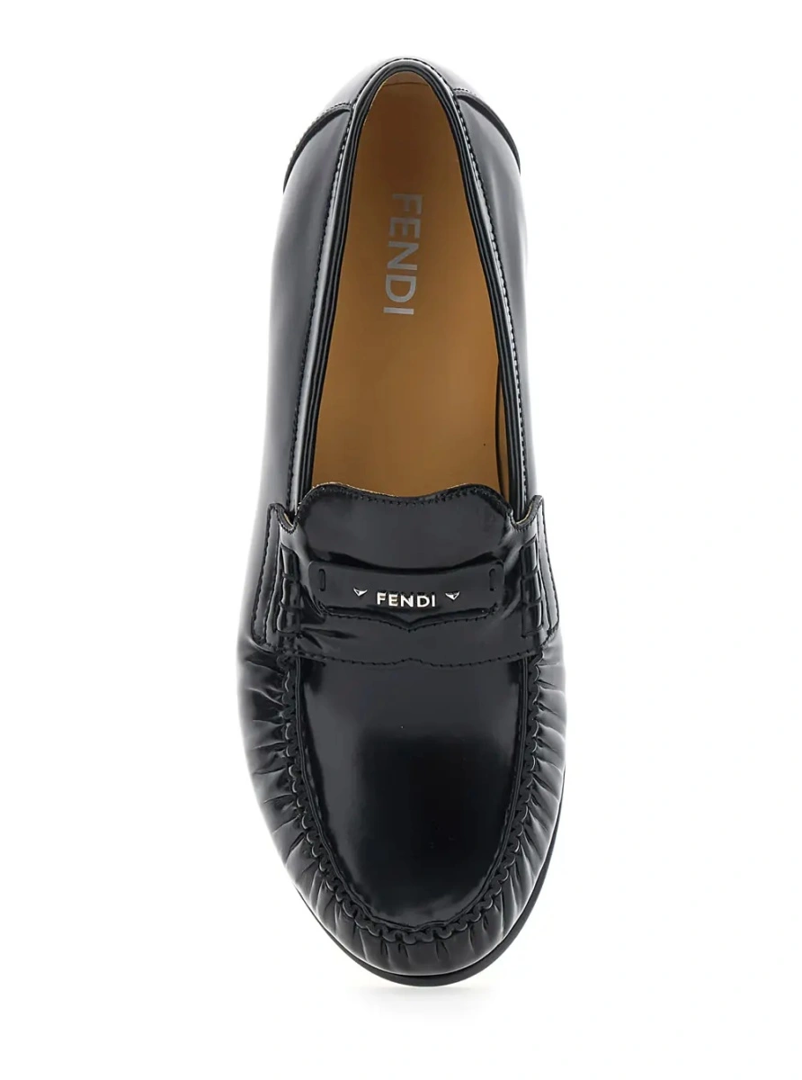 Mocasini Fendi negri din piele - Img 4