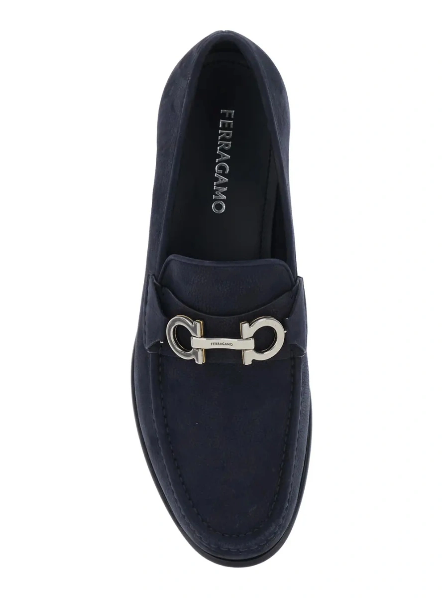 Mocasini Ferragamo albastri din piele 'Avril' - Img 4