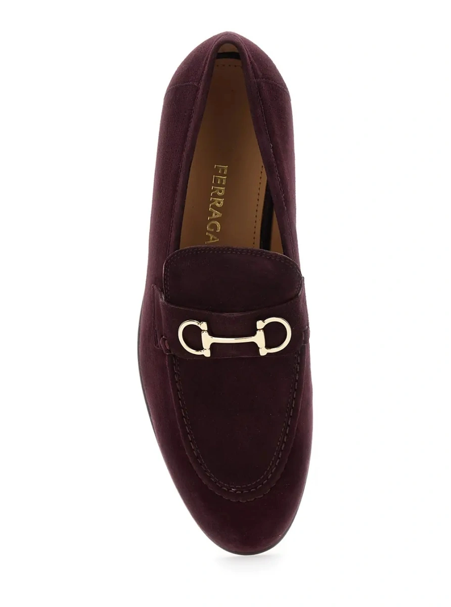 Mocasini Ferragamo mov din piele intoarsa - Img 3