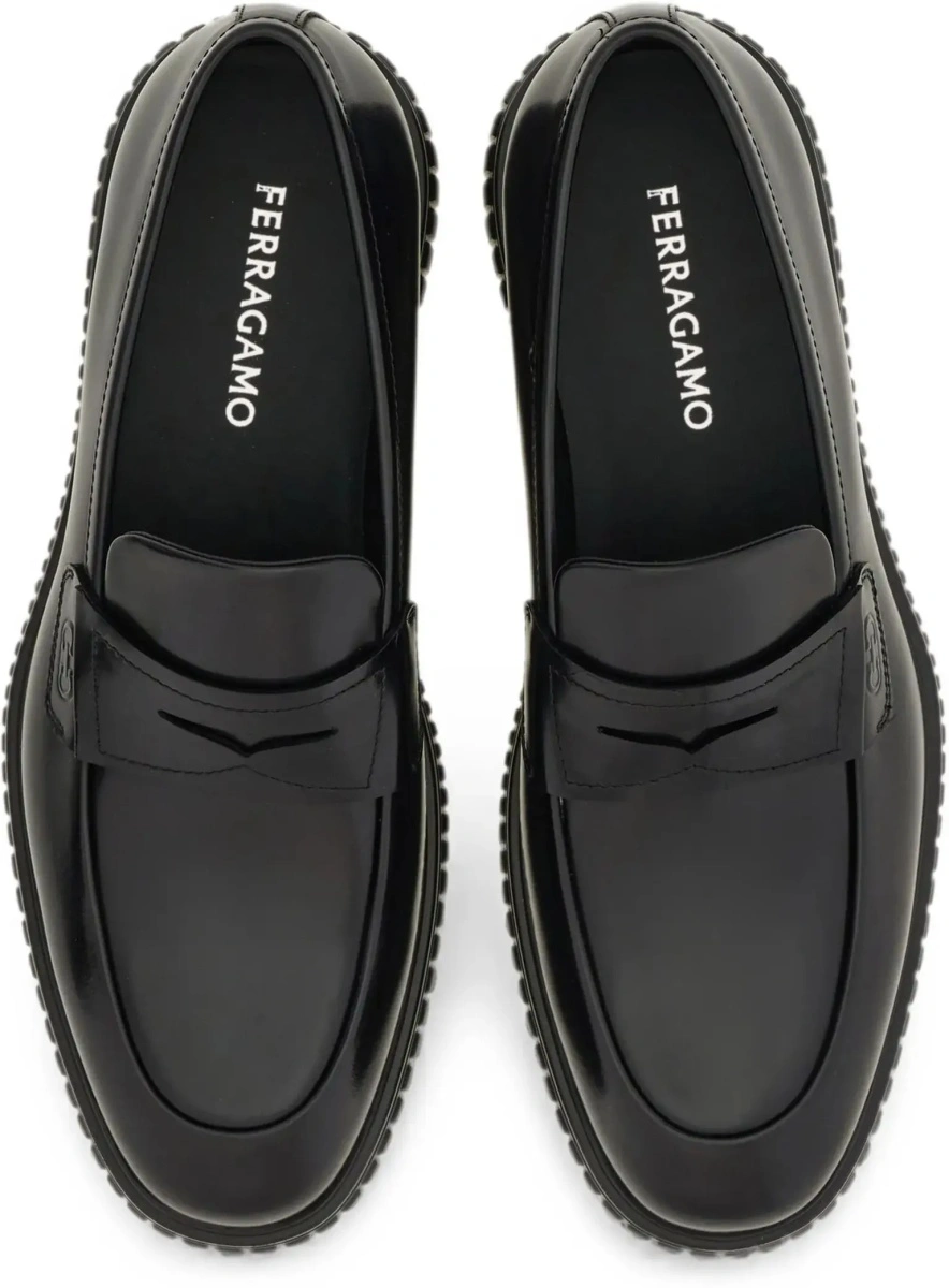 Mocasini Ferragamo negri din piele - Img 7