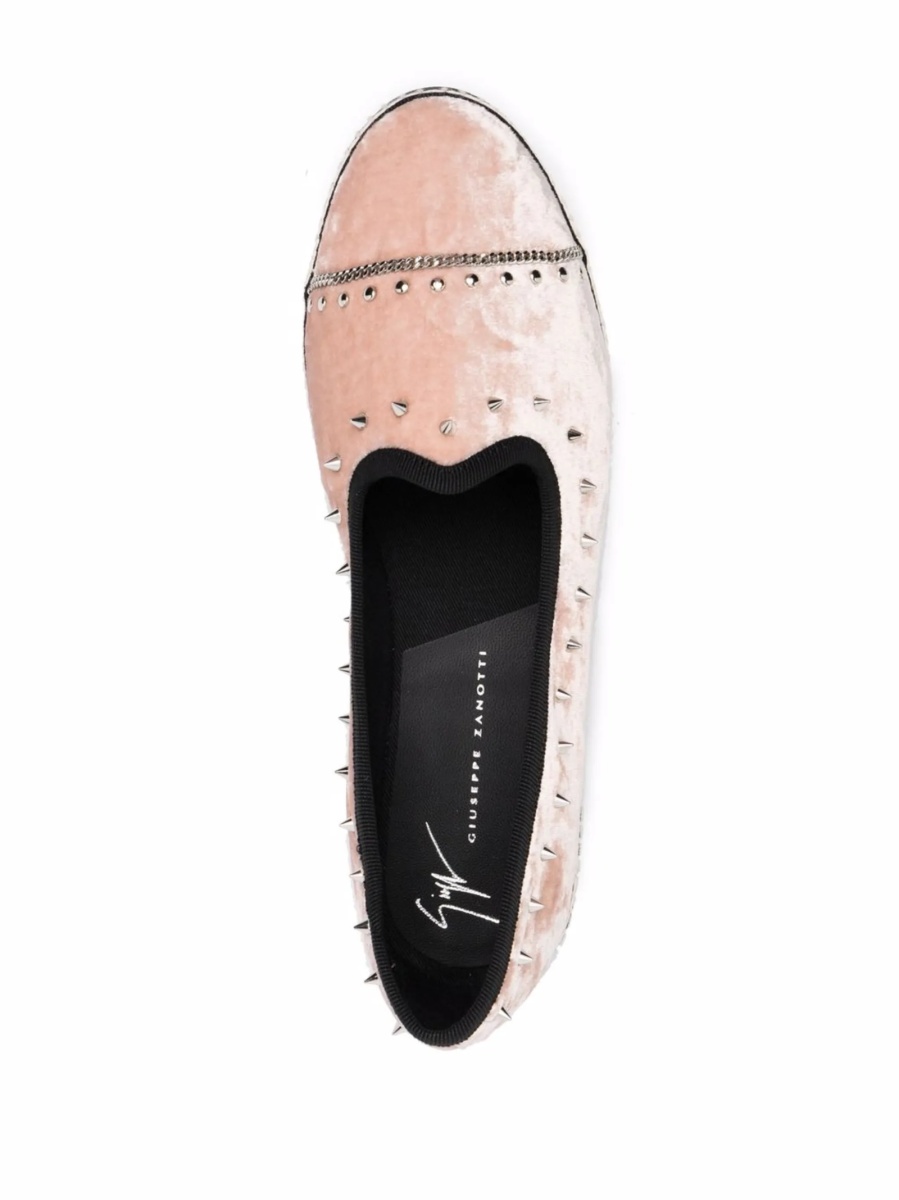 Mocasini Giuseppe Zanotti roz din catifea - Img 4