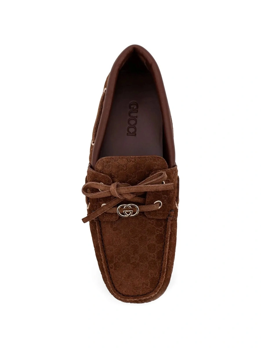 Mocasini Gucci maro din piele intoarsa - Img 7