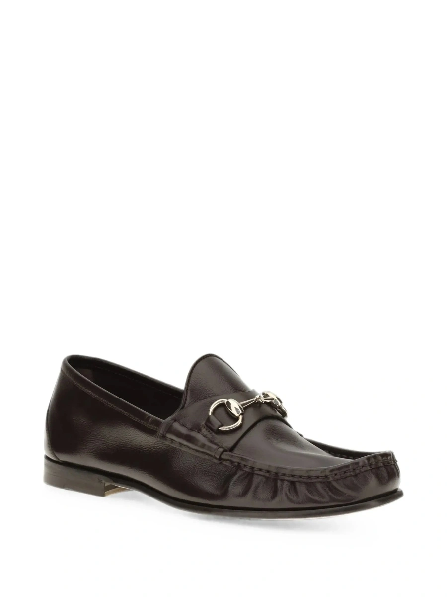 Mocasini Gucci maro din piele 'Lugano' - Img 5
