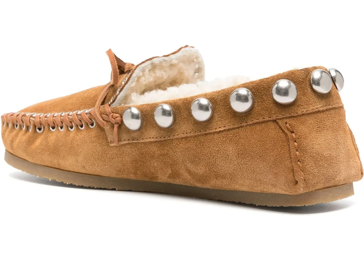 Mocasini Isabel Marant maro din piele intoarsa - Img 6