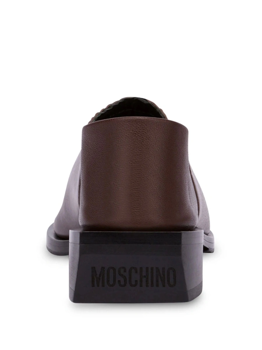 Mocasini Moschino maro din piele - Img 3