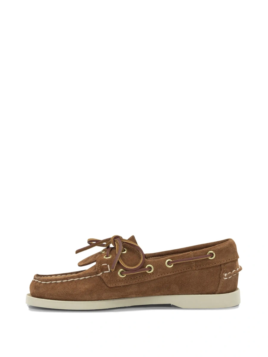Mocasini 'Portland Artisan' Beige Loafers with bow on the front and contrasting stitching in suede women - Img 8