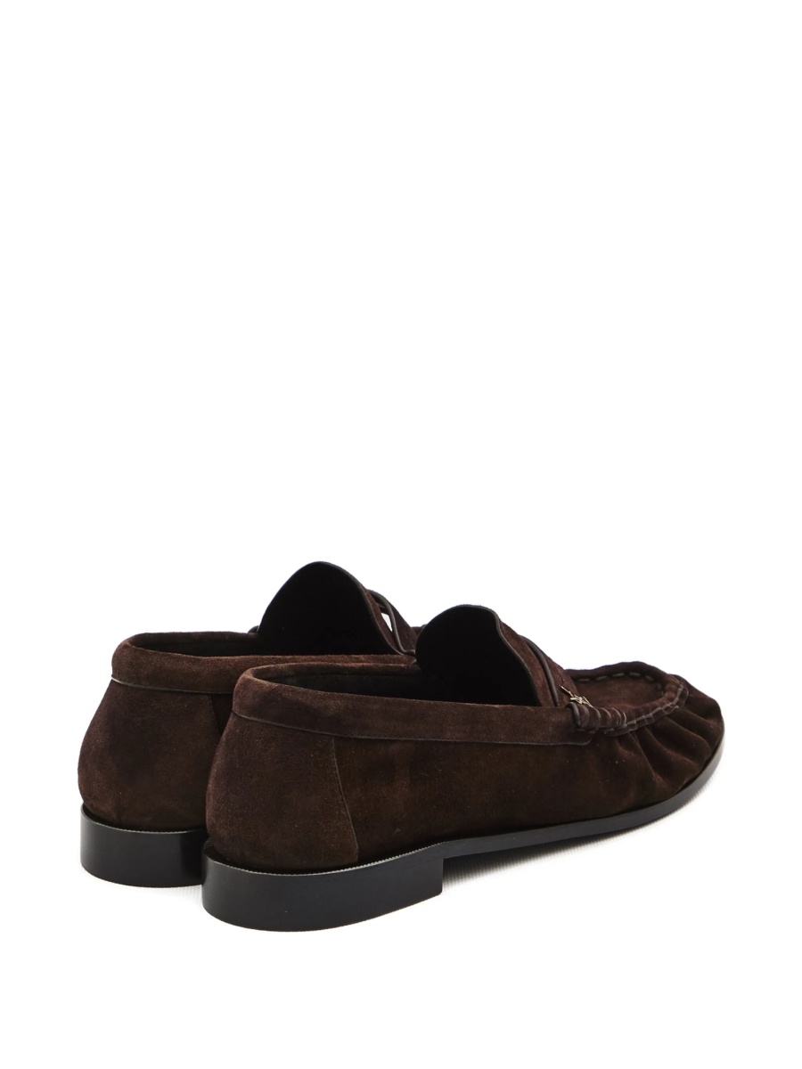 Mocasini Saint Laurent maro din alama si piele intoarsa - Img 4