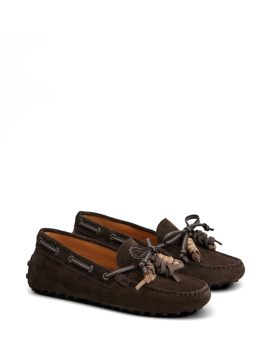 Mocasini TOD'S maro din piele intoarsa si piele - Img 2