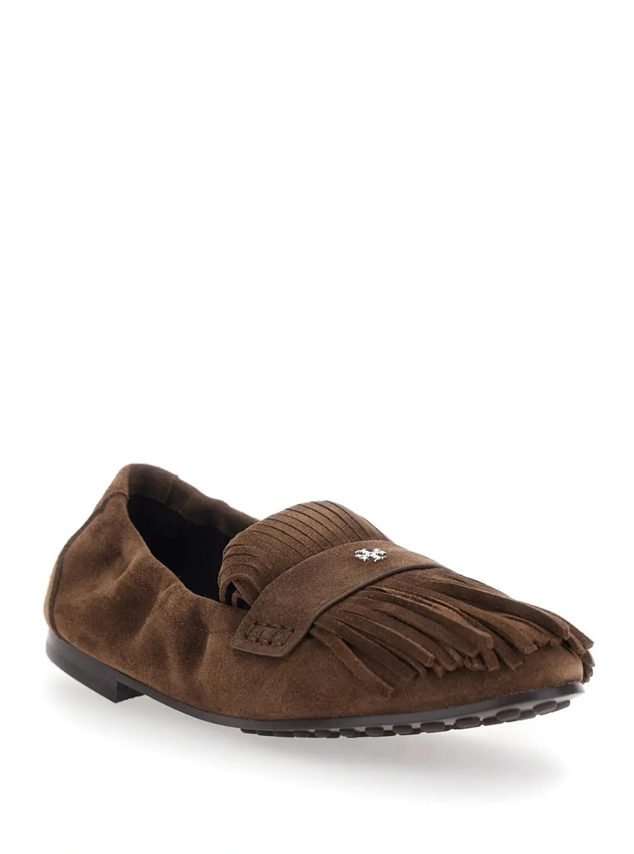 Mocasini Tory Burch maro din piele intoarsa - Img 2