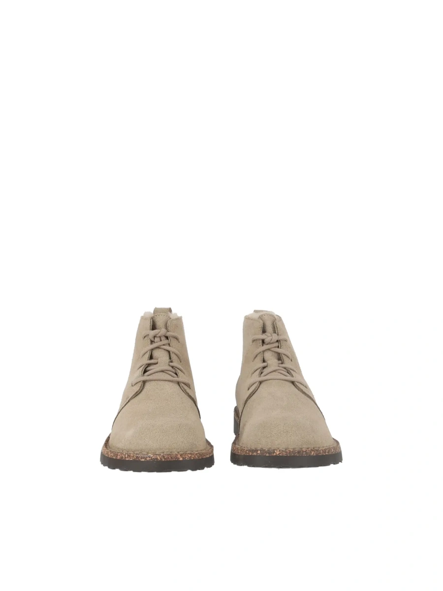 Mocasini Uppsala Mid S Shearling taupe, Suede Leather, Narrow Fit - Img 3