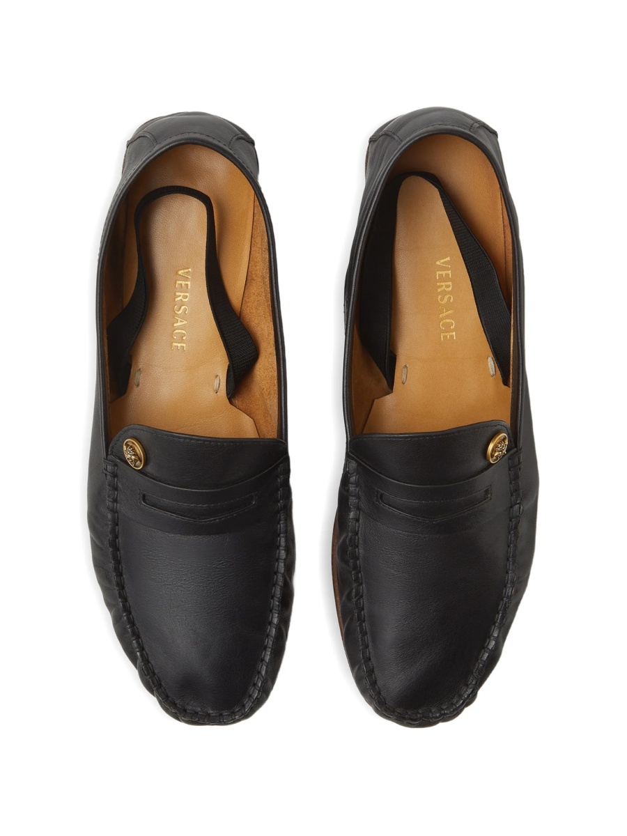 Mocasini Versace negri din piele - Img 3