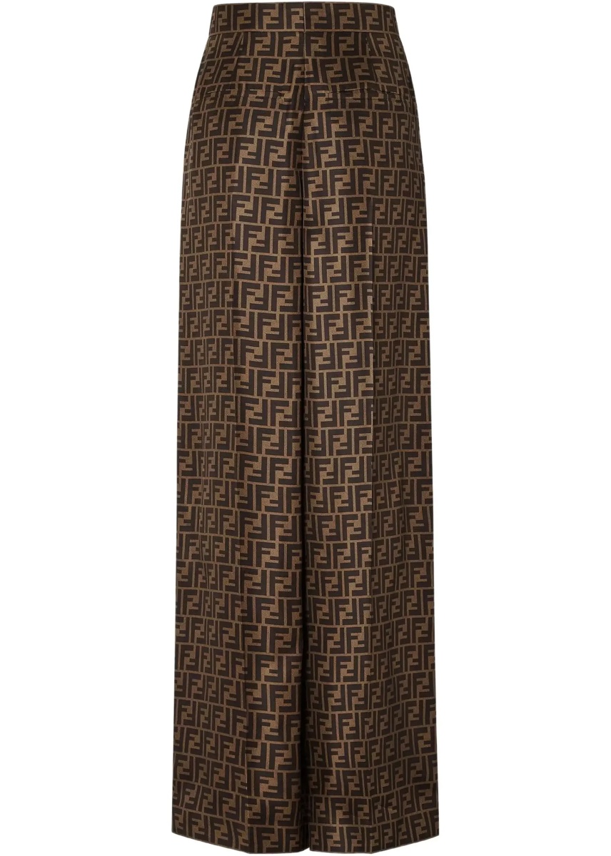 Monogram pattern silk Pants - Img 2
