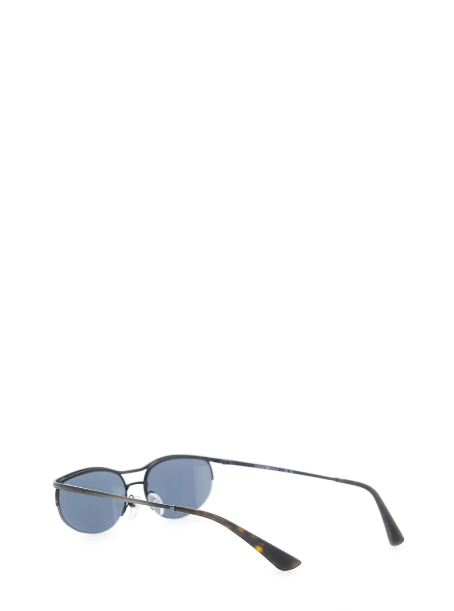 Ochelari Black sunglasses with oval lenses and logo lettering on the temple in metal for men - Img 2