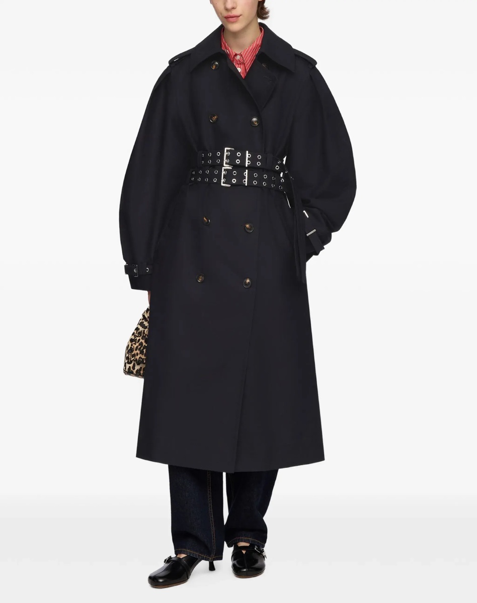Paltoane Double-breasted cotton Trench Coat with double belt - Img 4