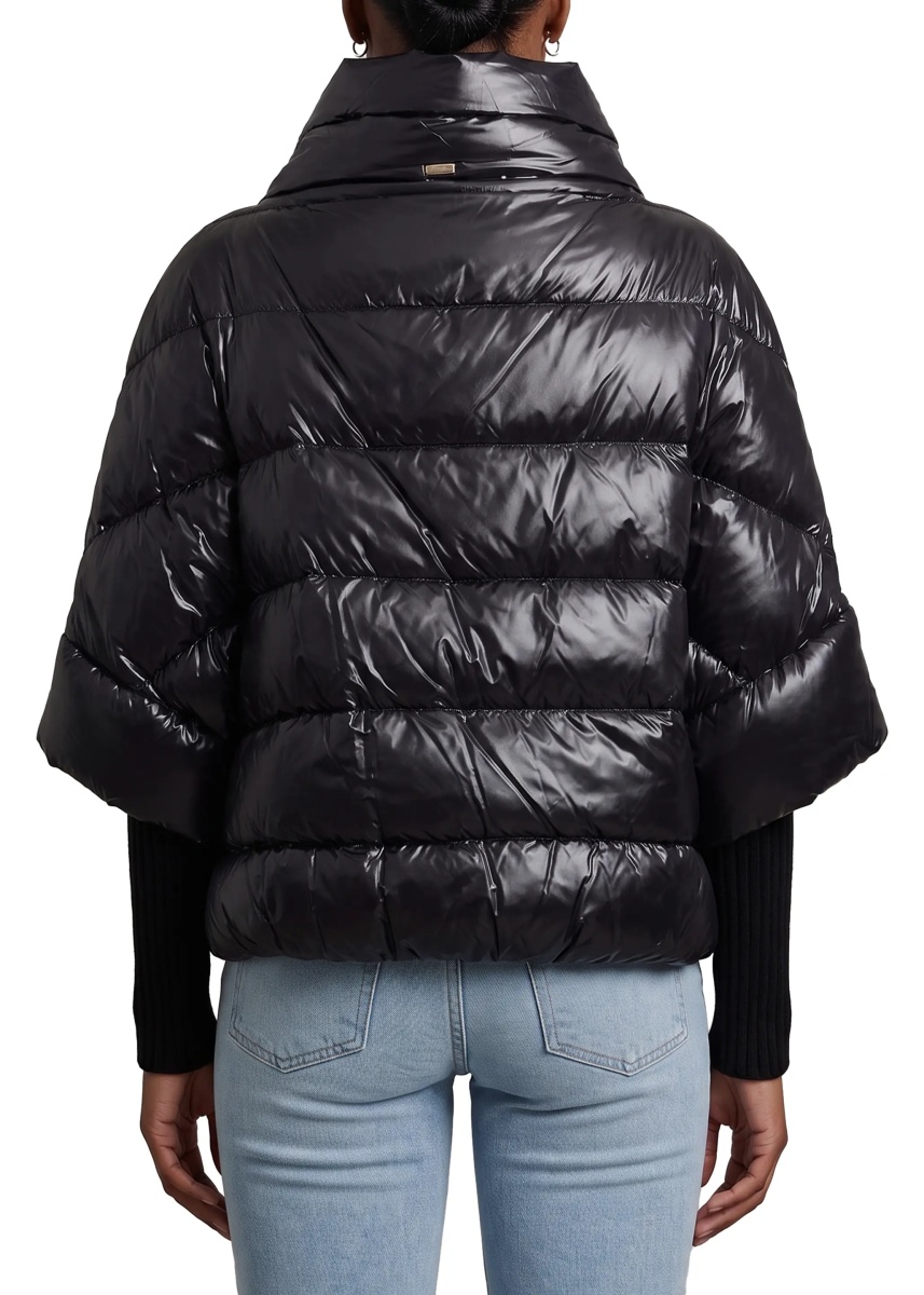 Paltoane Puffer Cape-Style Down Coat With Sleeves - Img 3